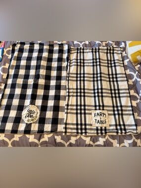 Monaco Black and White Plaid Farmhouse Kitchen Towel Set of 2